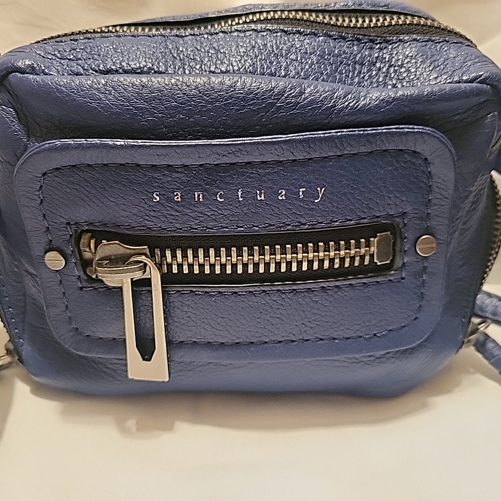 Sanctuary Blue Leather Crossbody Bag